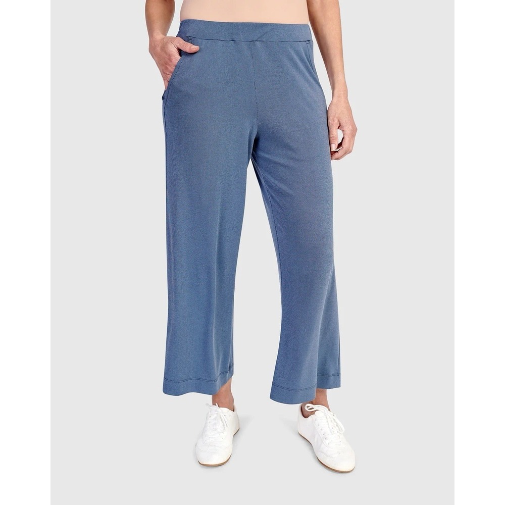 NEW $172 Alembika Essential Lounge Pants US 14-16 Alembika Size 5 Wide Leg Blue